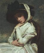 George Romney Lady Hamilton in a Straw Hat painting